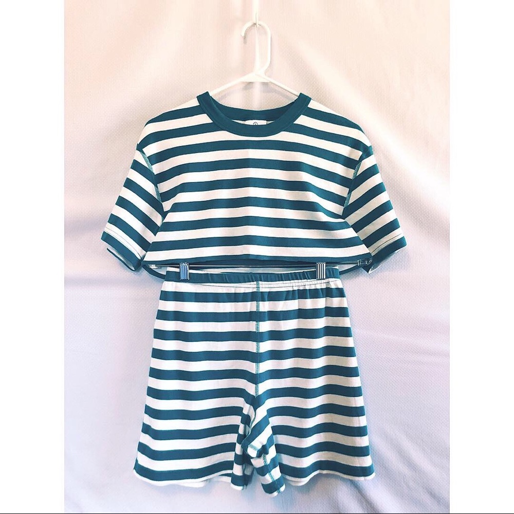 90’s upcycled 2-piece set high waisted short crop